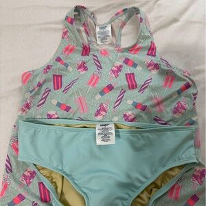 Lands' End Mint Aqua Tankini Top with Popsicles